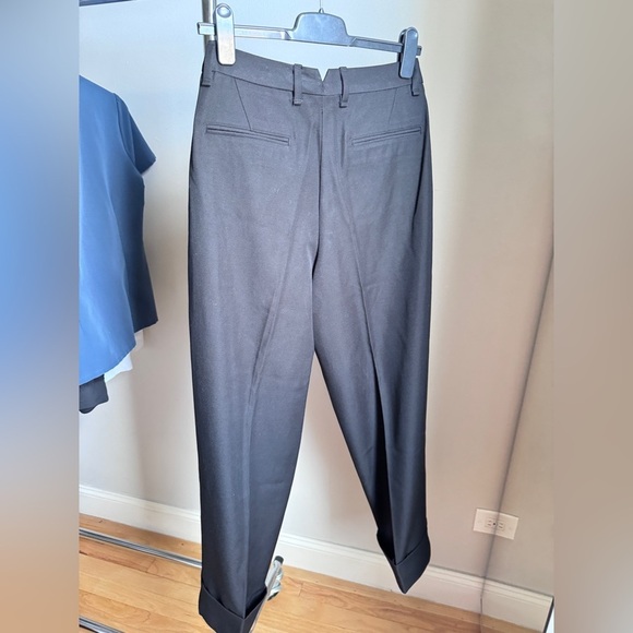 NWT rag & bone Marianne Italian Wool Women's Black Straight Leg Pleated … - Picture 8 of 12